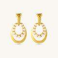 Twin Oval Pearl Drop Earrings