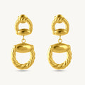 Textured D Drop Earrings