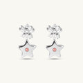 Solid Bow & Star Drop Earrings