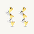 Tiny Attached Hearts Drop Earrings